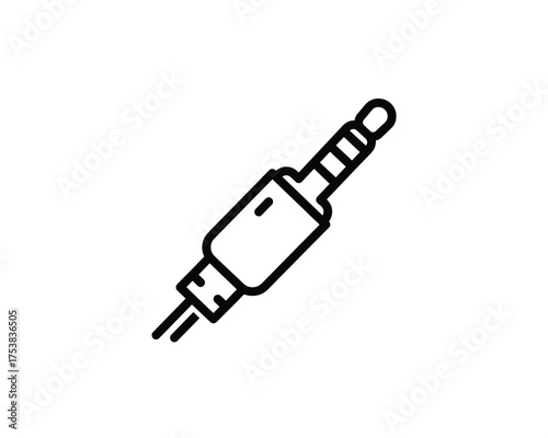 Audio Jack Plug Outline Vector Illustration