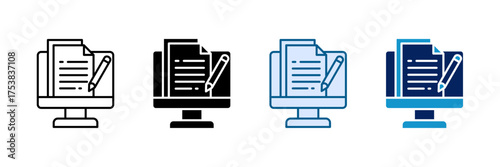 Copywriting Icon Set Multiple Style Collection