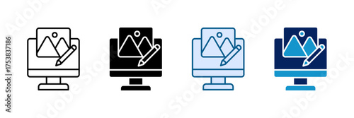 Photo Editing Icon Set Multiple Style Collection