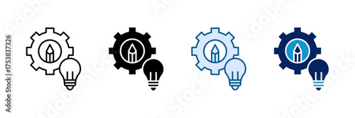 Creative Process Icon Set Multiple Style Collection