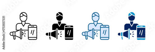 Influencer Icon Set Multiple Style Collection