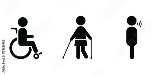 Disability Accessibility Icons Set Vector Illustration.