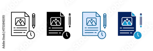 Content Plan Icon Set Multiple Style Collection
