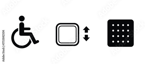 Set of Accessibility and Input Icons Vector Illustration