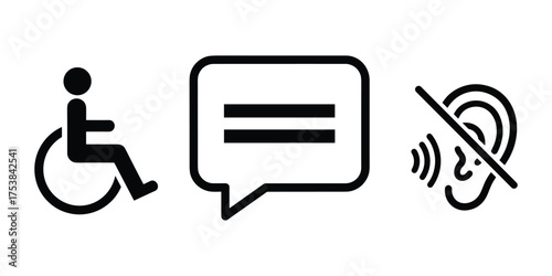 Set of Accessibility and Disability Icons Vector Illustration