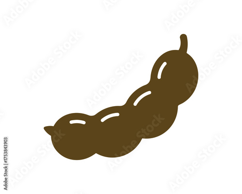 Tamarind Pod Silhouette Vector Illustration