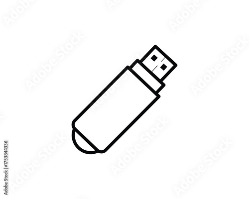 USB Flash Drive Icon, Vector Illustration