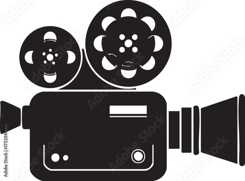 movie camera icon black and White background