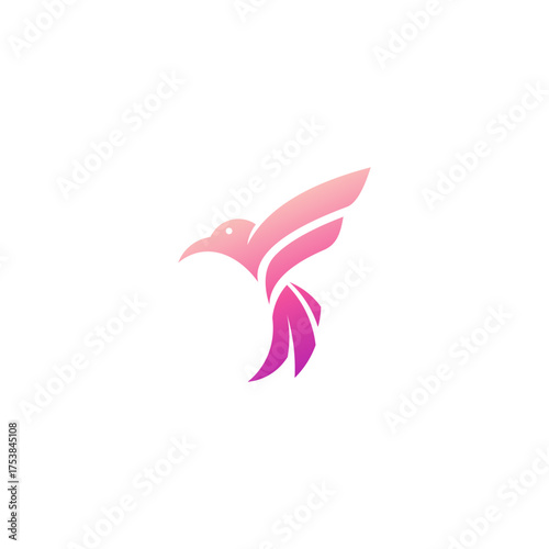 logo of a small bird flying with its wings, animal logos