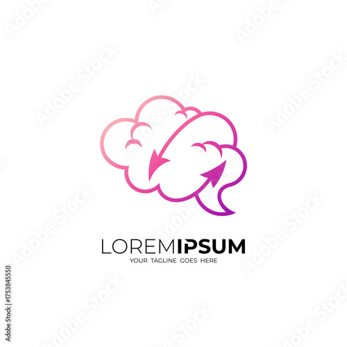 logo of a brain that is above average intelligent and an arrow
