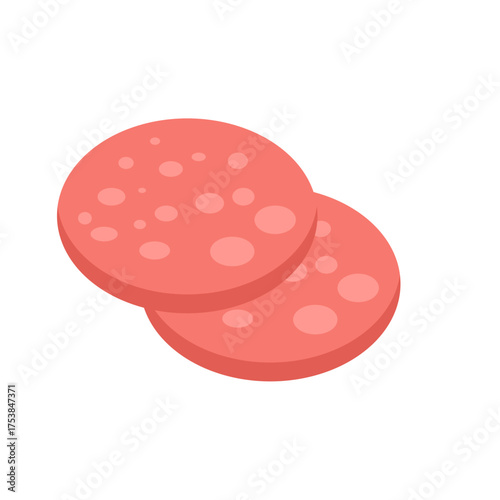 Slice beef sausage vector