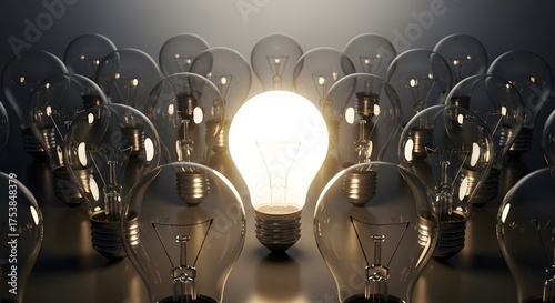 Illuminated Lightbulb Symbolizing Innovation and Leadership