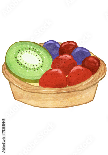 Fruit pie watercolor