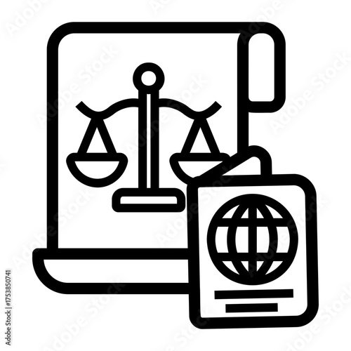 immigration law Line Icon