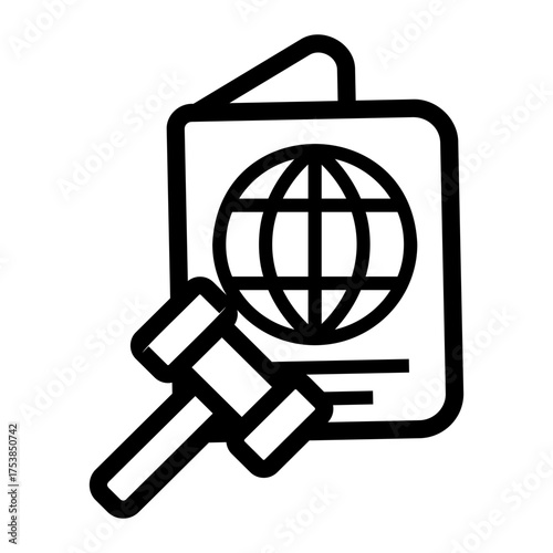 immigration law Line Icon