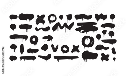 set of black silhouettes 