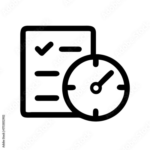 Checklist with clock showing time management