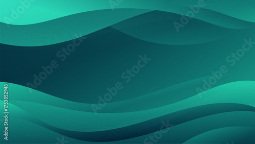 Deep Teal Abstract Wave Pattern Background