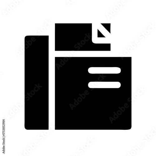 Icon of a file cabinet with a document on top