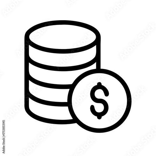 Stack of coins with dollar sign, finance concept