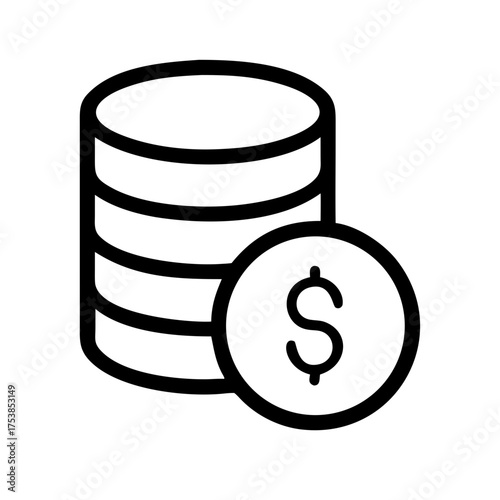 Stack of coins with dollar sign, investment concept