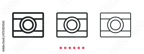 Camera and photo icon. Thin line icon vector