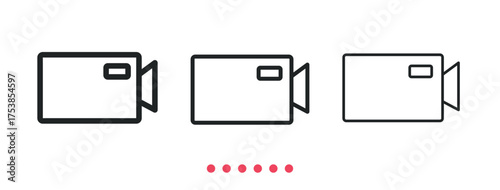Camera and photo icon. Thin line icon vector