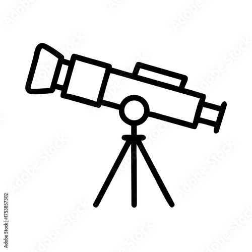 Telescope on tripod for astronomical observation