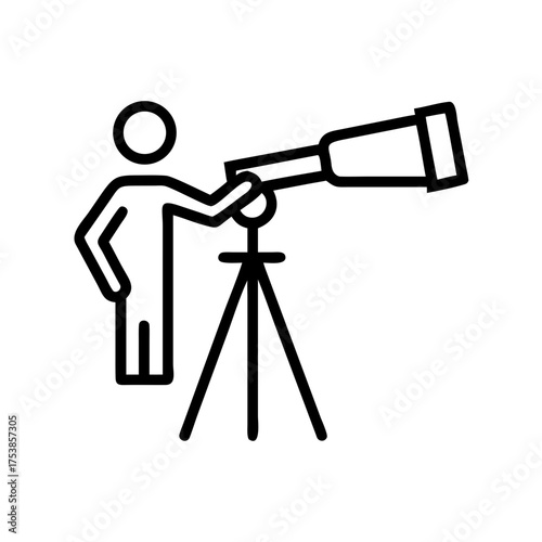 Telescope icon representing exploration and discovery