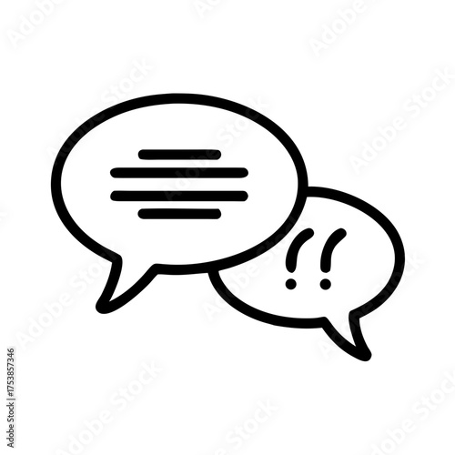 Two speech bubbles, representing communication and dialogue