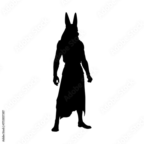 Anubis Egyptian God Silhouette balck