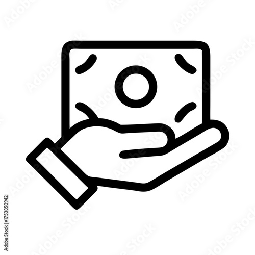 Hand holding money, offering financial assistance