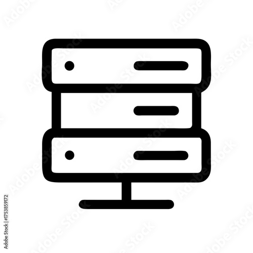 Server rack icon for network and data storage