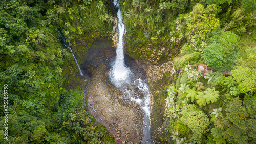 Cascada rodeada de selva en Costa Rica