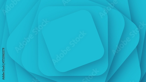 Abstract looping background of smoothly moving turquoise shape layers