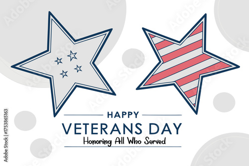 Happy Veterans Day Stars and Stripes Design honoring all who served
