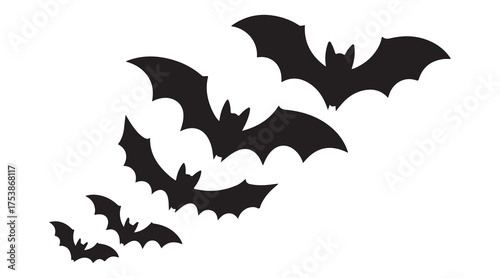 Halloween bats set vector illustration, set of halloween icons