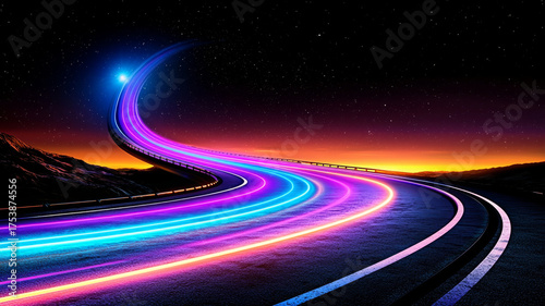 Sci fi light speed tunnel creates sense of limitless possibility,brig dceef db b ae gigapixel standard v w, road stretches toward stars