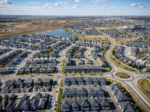 Aerial View of Stonebridge in Fall, Saskatoon, Saskatchewan