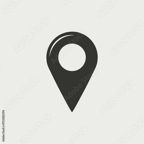 Generic Location Pin Icon, Map Marker, GPS Pointer, Geo Tag Symbol, Navigation Indicator, Place Identifier, Location Finder Vector Graphic