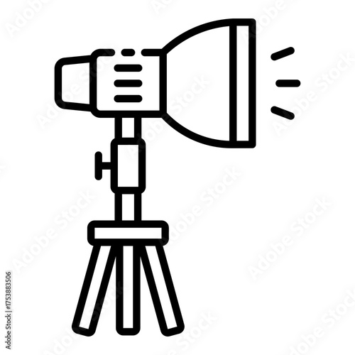 lighting icon for flash setup in photo production
