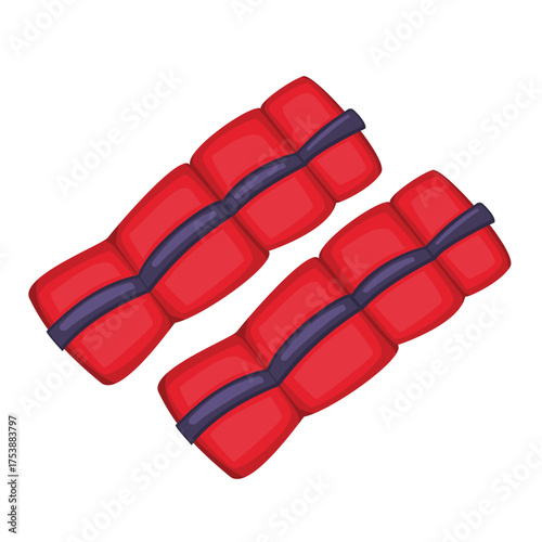 Ankle weights vector icon illustration, ankle weights clip art, fitness and sport training equipment, gym exercise tool, isolated on white background