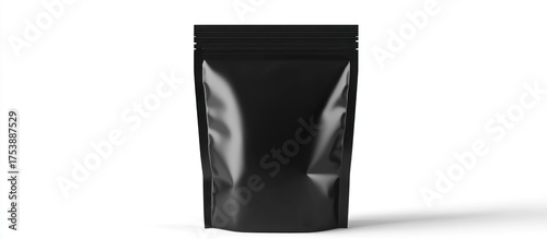 Sleek Black Stand-Up Pouch Mockup for Product Packaging Presentation