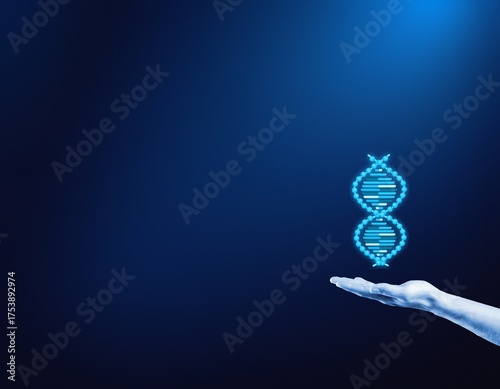 DNA molecule medical icon in doctor's hand
