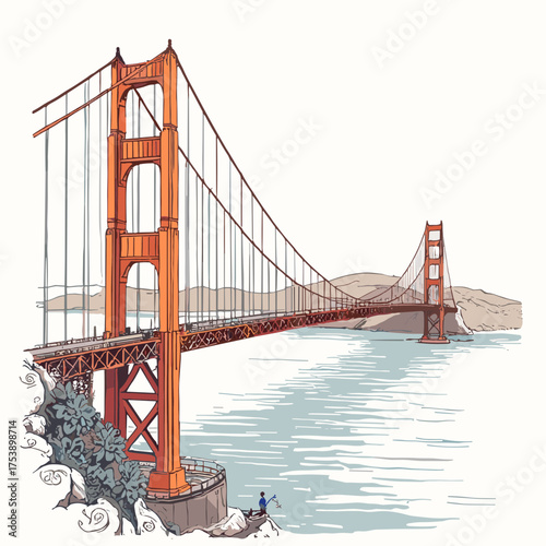 golden gate bridge vector 