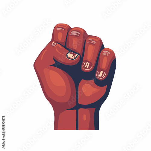 Raised fist in solidarity and protest symbolizing strength and resistance movement art