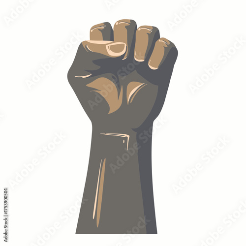 Raised fist symbolizing strength solidarity and resistance against injustice and oppression