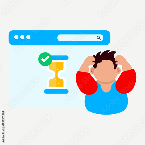 404 Error Page Illustration – Website Not Found and Loading Error Concept