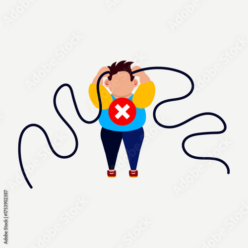 404 Error Page Illustration – Website Not Found and Loading Error Concept