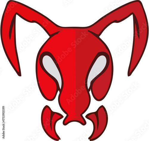 Antt Headd Mascot Vector Illu...